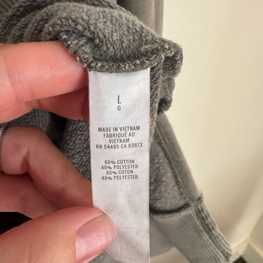Aerie Sun’s Out Quarter Zip Sweatshirt Olive Green Oversized Pullover L - Picture 7 of 10